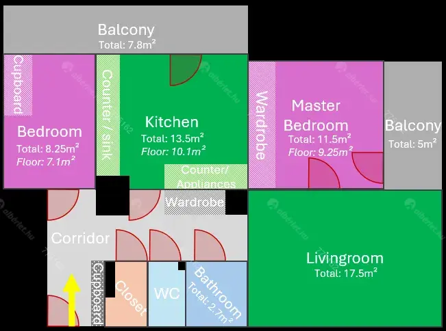 Kiadó albérlet 400000 Ft/hó áron: Budapest, II. kerület  Fillér utca. Mérete: 70 nm, 2 szobás | Alberlet.hu - 6662296