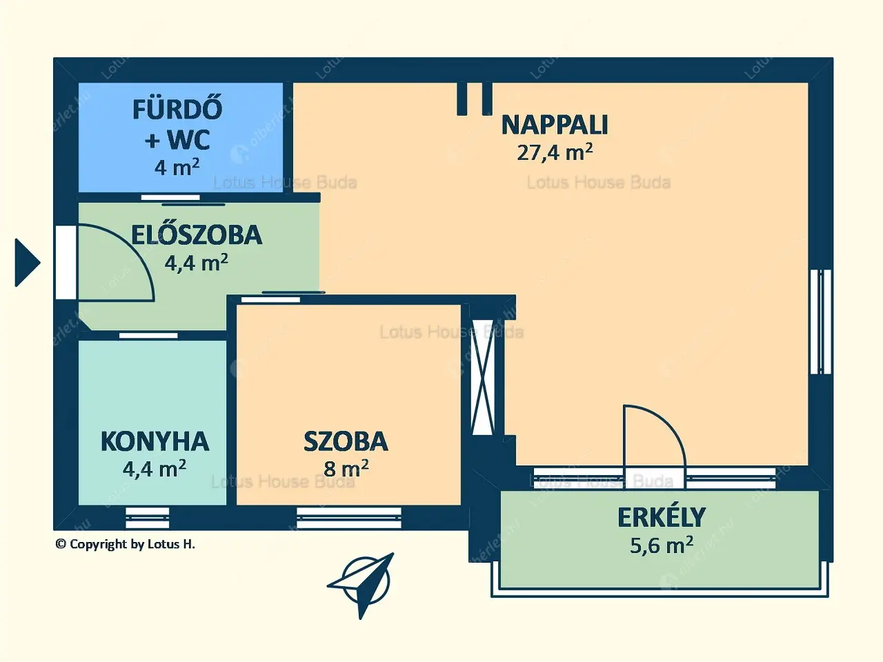 Kiadó albérlet 340000 Ft/hó áron: Budapest, II. kerület  Labanc utca. Mérete: 54 nm, 2 szobás | Alberlet.hu - 6598175