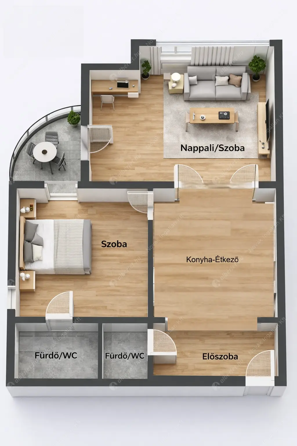 Kiadó albérlet 340000 Ft/hó áron: Budapest, III. kerület  bognár utca. Mérete: 54 nm, 1 szobás | Alberlet.hu - 6620693