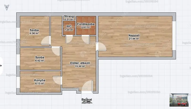 Kiadó albérlet 249000 Ft/hó áron: Budapest, III. kerület  Gyűrű utca. Mérete: 57 nm, 1 szobás | Alberlet.hu - 6618707