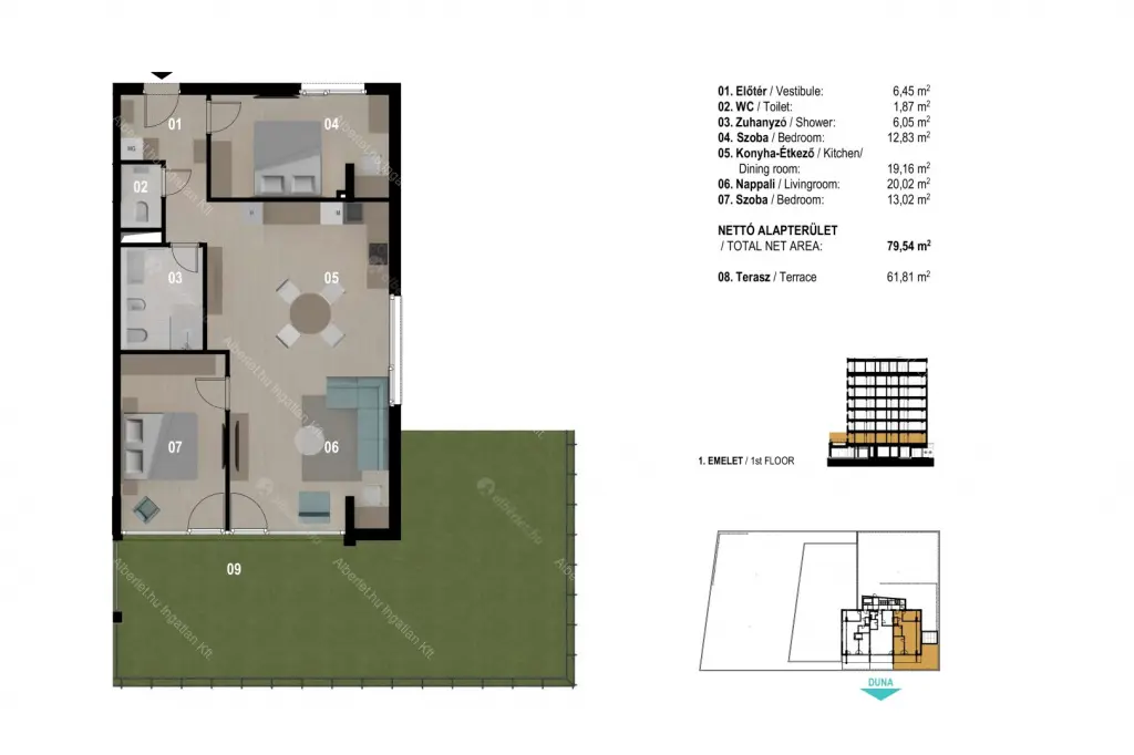 Kiadó albérlet 530000 Ft/hó áron: Budapest, III. kerület  Losonc utca. Mérete: 78 nm, 3 szobás | Alberlet.hu - 6663674