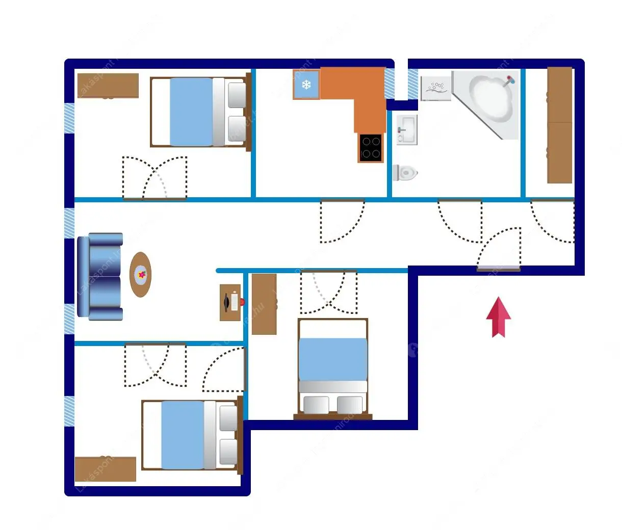 Kiadó albérlet 420000 Ft/hó áron: Budapest, IX. kerület  Ferenc körút. Mérete: 104 nm, 4 szobás | Alberlet.hu - 6607851