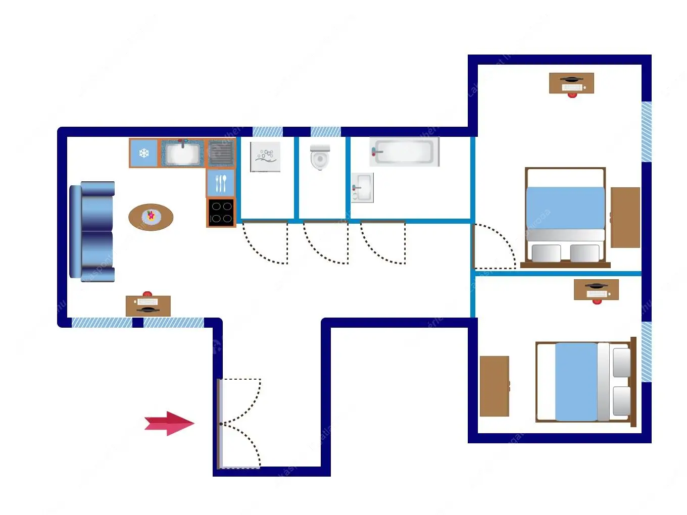Kiadó albérlet 280000 Ft/hó áron: Budapest, IX. kerület  Ráday utca. Mérete: 79 nm, 3 szobás | Alberlet.hu - 6559068