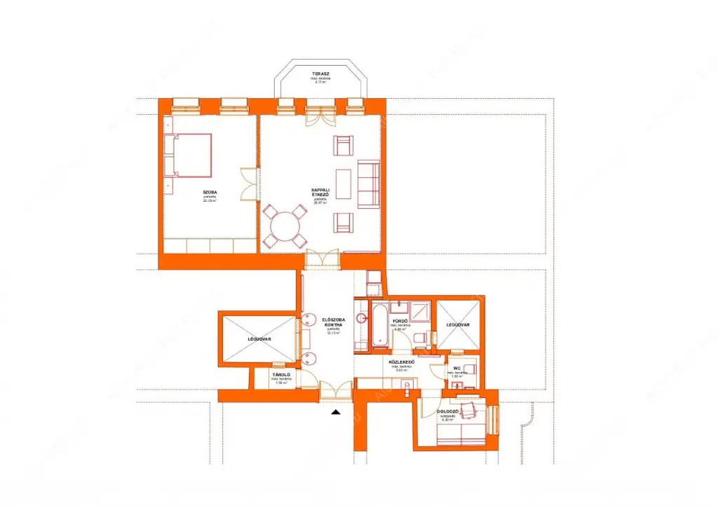 Kiadó albérlet 774000 Ft/hó áron: Budapest, V. kerület  Belgrád rakpart. Mérete: 83 nm, 2 szobás | Alberlet.hu - 6597466