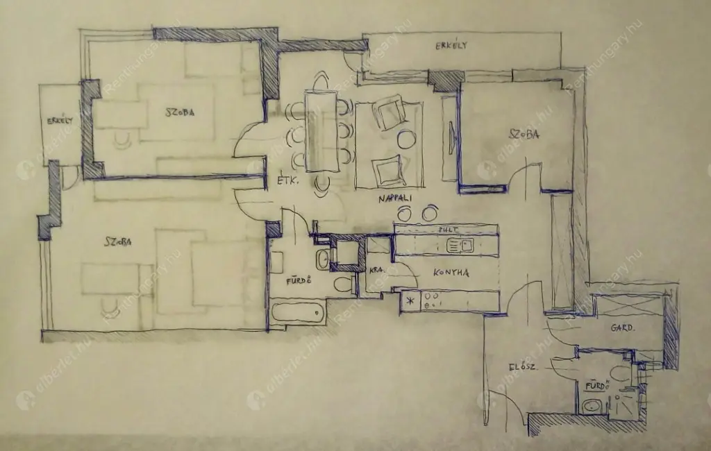 Kiadó albérlet 490000 Ft/hó áron: Budapest, V. kerület  Szemere utca. Mérete: 90 nm, 4 szobás | Alberlet.hu - 6619644