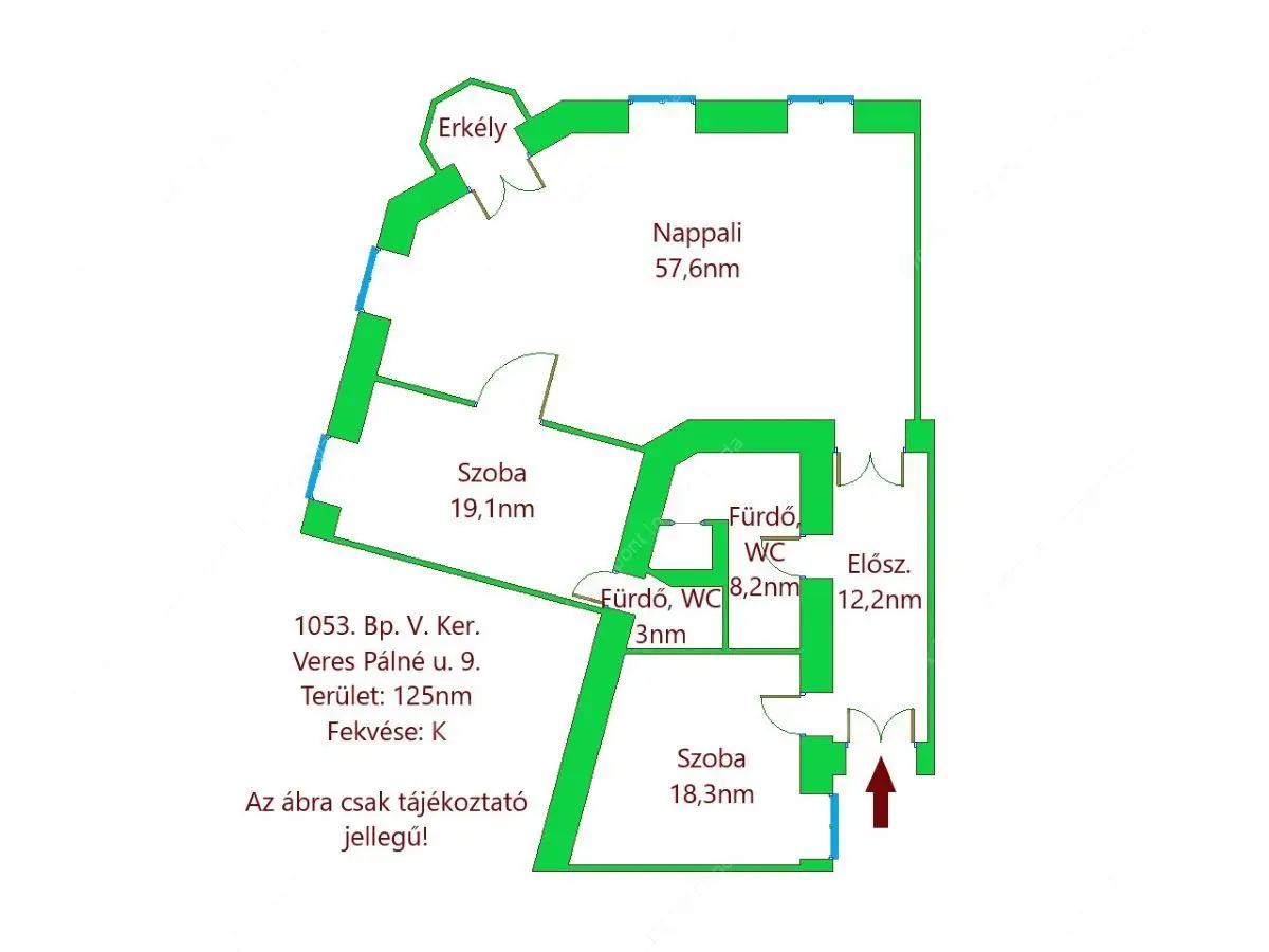 Kiadó albérlet 1159000 Ft/hó áron: Budapest, V. kerület  Veres Pálné utca. Mérete: 125 nm, 3 szobás | Alberlet.hu - 6493830