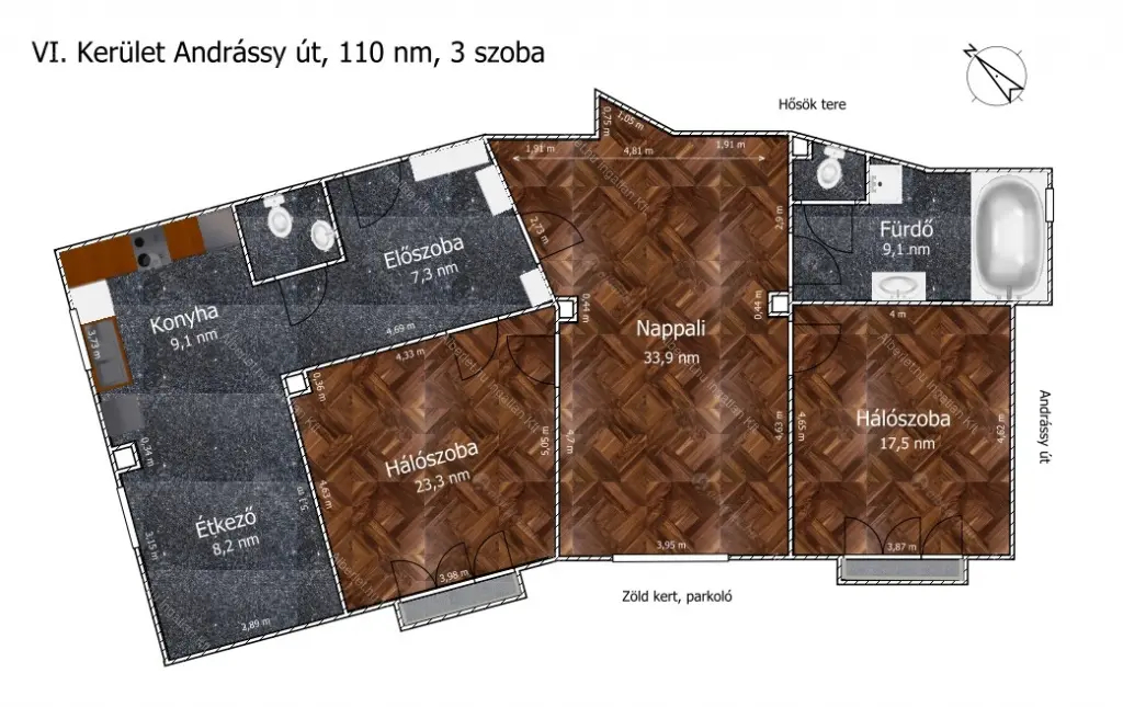 Kiadó albérlet 440000 Ft/hó áron: Budapest, VI. kerület  Dózsa György út. Mérete: 110 nm, 3 szobás | Alberlet.hu - 6655035