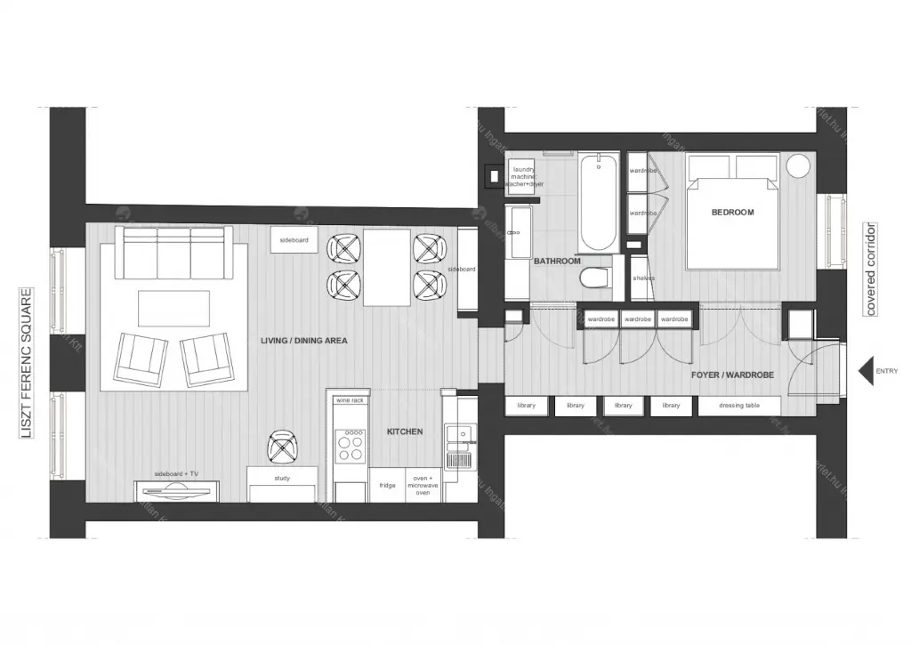 Kiadó albérlet 399000 Ft/hó áron: Budapest, VI. kerület  Liszt Ferenc tér. Mérete: 55 nm, 2 szobás | Alberlet.hu - 6706142