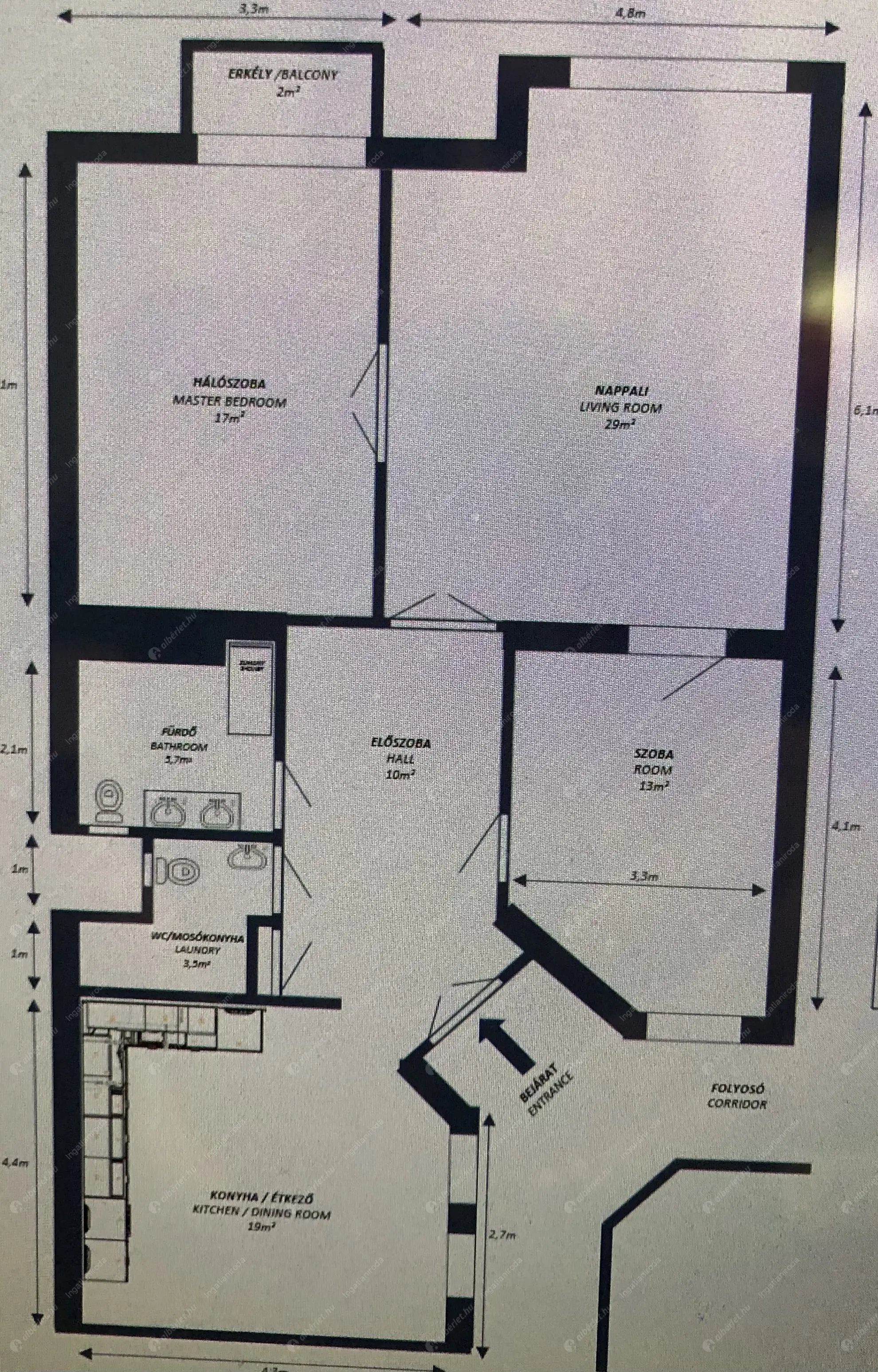 Kiadó albérlet 617000 Ft/hó áron: Budapest, VI. kerület  Ó utca. Mérete: 98 nm, 3 szobás | Alberlet.hu - 6618696