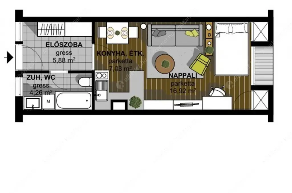 Kiadó albérlet 220000 Ft/hó áron: Budapest, VIII. kerület  Baross utca. Mérete: 34 nm, 1 szobás | Alberlet.hu - 6620793