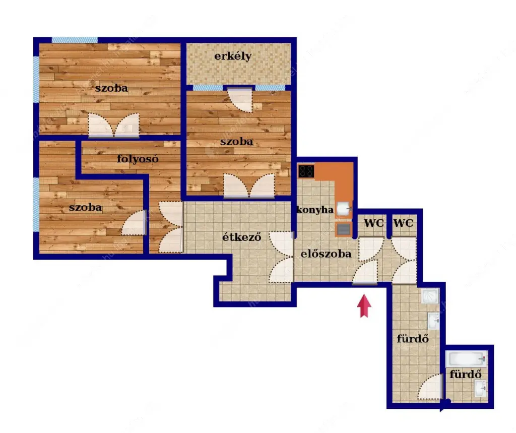 Kiadó albérlet 299000 Ft/hó áron: Budapest, VIII. kerület  Déri Miksa utca. Mérete: 102 nm, 4 szobás | Alberlet.hu - 6595741