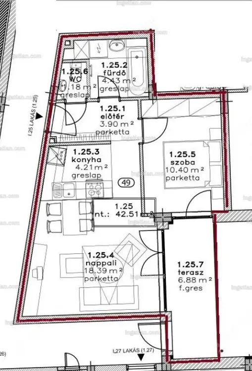 Kiadó albérlet 250000 Ft/hó áron: Budapest, VIII. kerület  Szerdahelyi utca. Mérete: 43 nm, 2 szobás | Alberlet.hu - 6632737