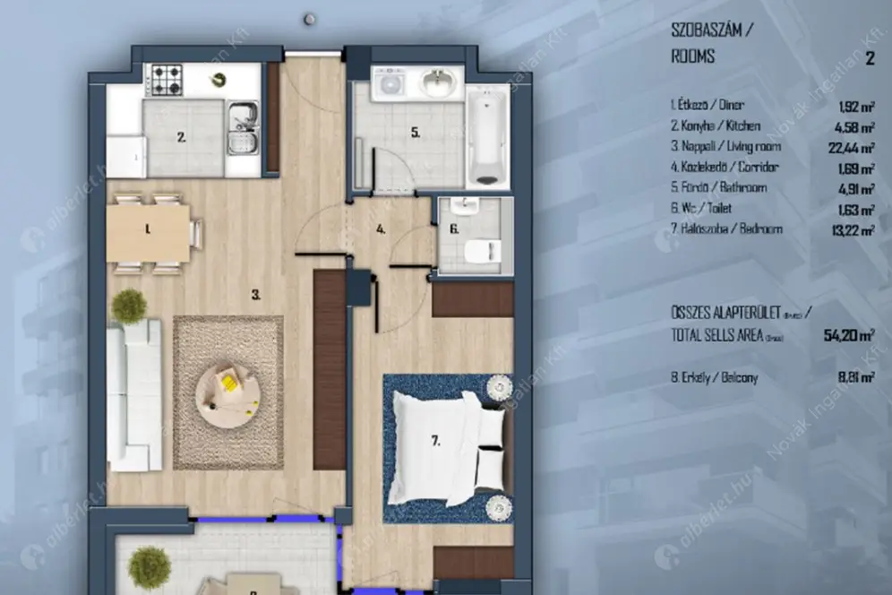 Kiadó albérlet 320000 Ft/hó áron: Budapest, XIII. kerület  Csata utca. Mérete: 52 nm, 2 szobás | Alberlet.hu - 6616773