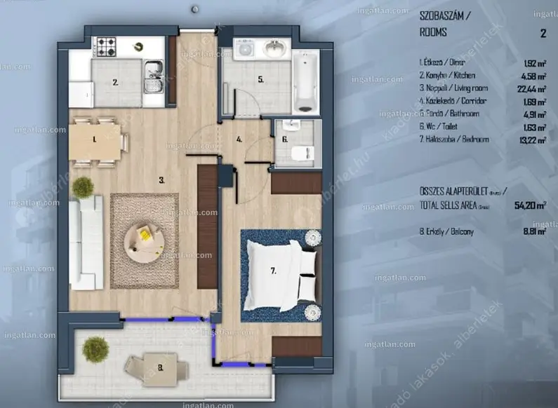 Kiadó albérlet 320000 Ft/hó áron: Budapest, XIII. kerület  Csata utca. Mérete: 54 nm, 2 szobás | Alberlet.hu - 6625977