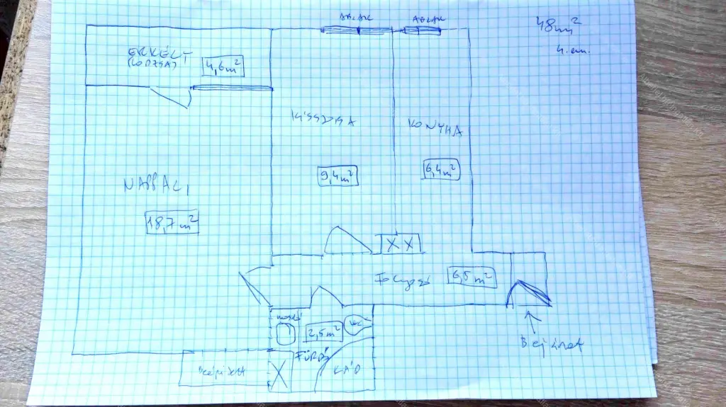 Kiadó albérlet 250000 Ft/hó áron: Budapest, XIII. kerület  Csuka utca. Mérete: 48 nm, 1 szobás | Alberlet.hu - 6656960