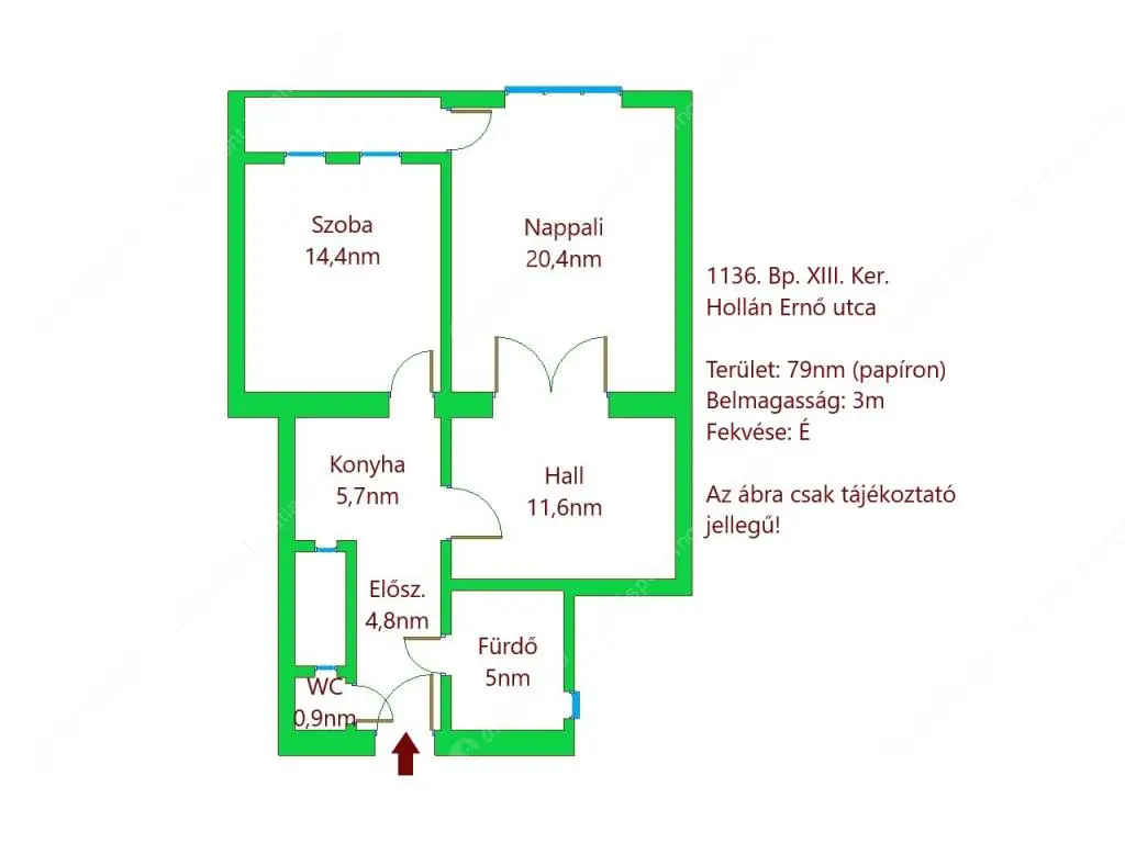 Kiadó albérlet 280000 Ft/hó áron: Budapest, XIII. kerület  Hollán Ernő utca. Mérete: 79 nm, 2 szobás | Alberlet.hu - 6575748