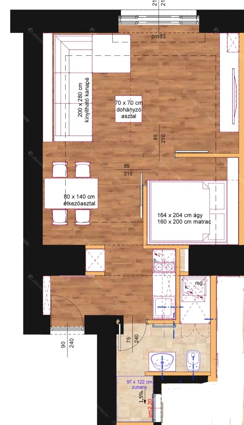 Kiadó albérlet 285000 Ft/hó áron: Budapest, XIII. kerület   Katona József utca. Mérete: 36 nm, 1 szobás | Alberlet.hu - 6641980