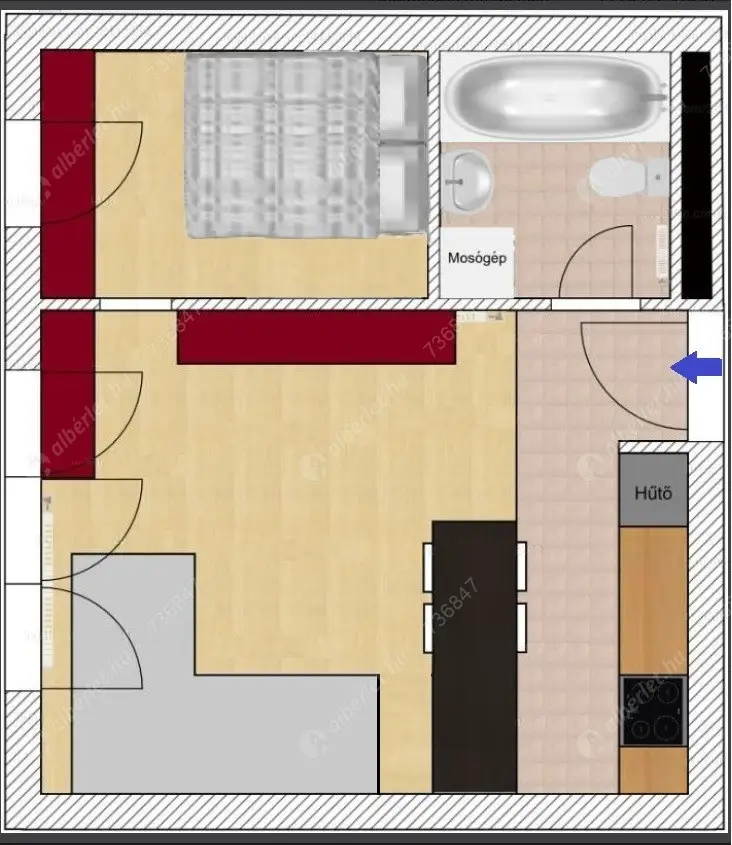Kiadó albérlet 230000 Ft/hó áron: Budapest, XIII. kerület  Röppentyű utca. Mérete: 40 nm, 1 szobás | Alberlet.hu - 6110756