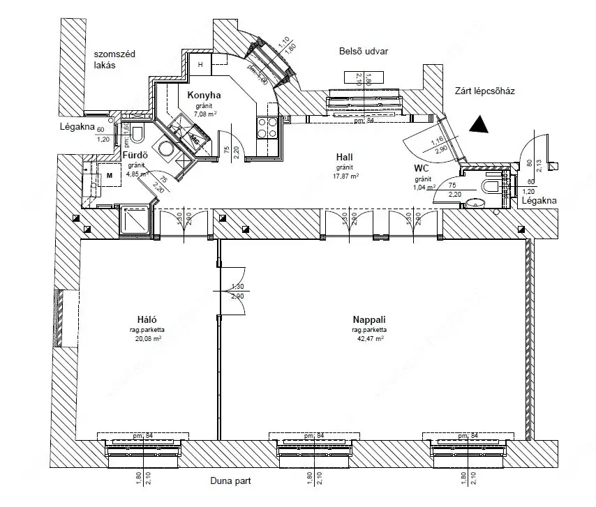 Kiadó albérlet 600000 Ft/hó áron: Budapest, XIII. kerület  Újpesti rakpart. Mérete: 90 nm, 3 szobás | Alberlet.hu - 6524975