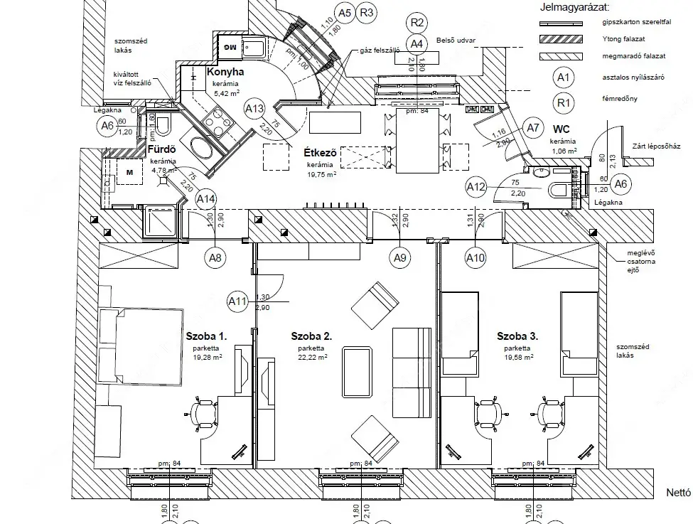 Kiadó albérlet 600000 Ft/hó áron: Budapest, XIII. kerület  Újpesti rakpart. Mérete: 90 nm, 3 szobás | Alberlet.hu - 6614205