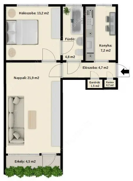 Kiadó albérlet 260000 Ft/hó áron: Budapest, XIV. kerület  Ungvár utca. Mérete: 54 nm, 2 szobás | Alberlet.hu - 6587119
